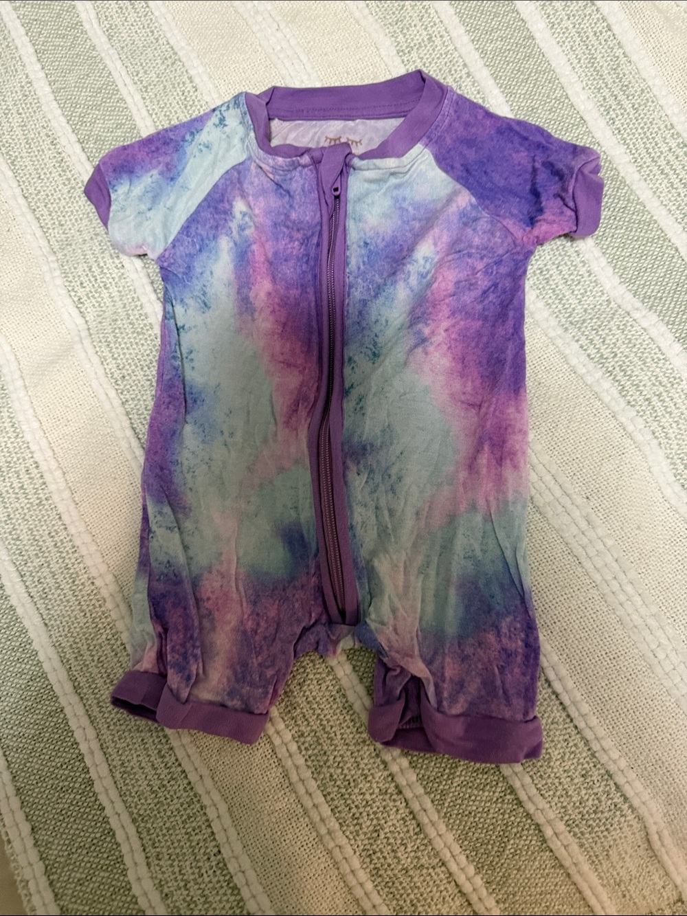 Little Sleepies Purple and Blue Tie-Dye Short Sleeve One-Piece